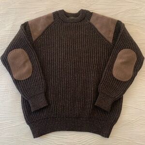 Niffi 100% Wool Ribbed Commando Style Sweater, Made in England, size XL